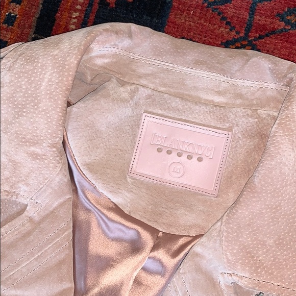 BLANK NYC Blush Pink Candy Crush Suede Moto Jacket Medium - Picture 3 of 12